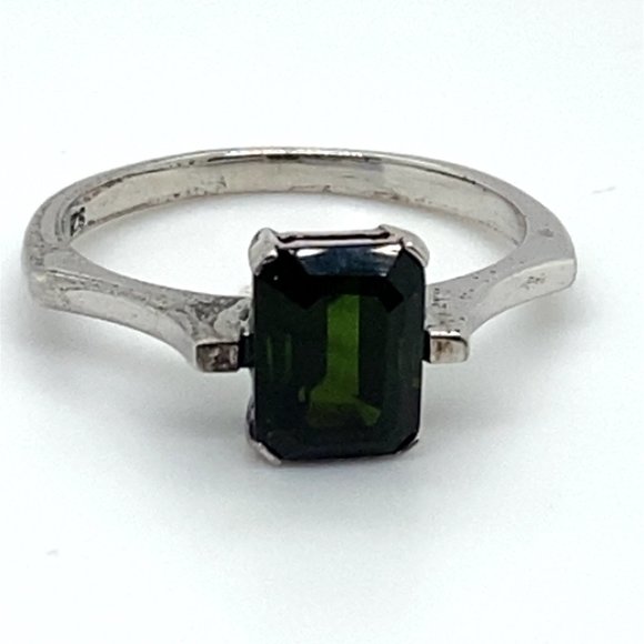 Chrome Tourmaline 2.20ct Platinum Finish Solid 925 Sterling Silver Ring - Picture 4 of 7
